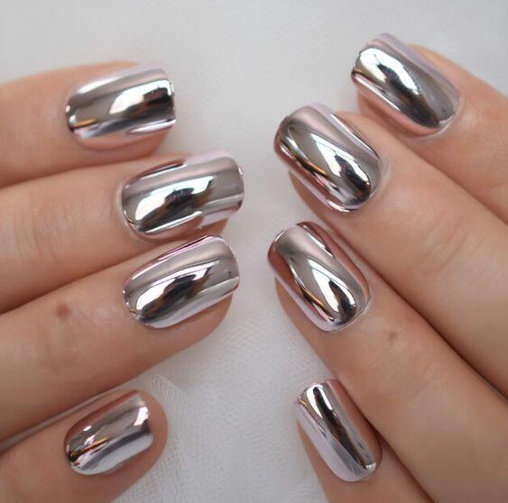 No.F791 Silver Fingernails Patch 24pcs/Set