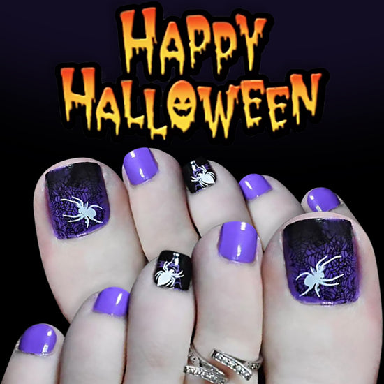 No.PSN169 Halloween Purple Spider Hand & Toe Pair Set-48pcs