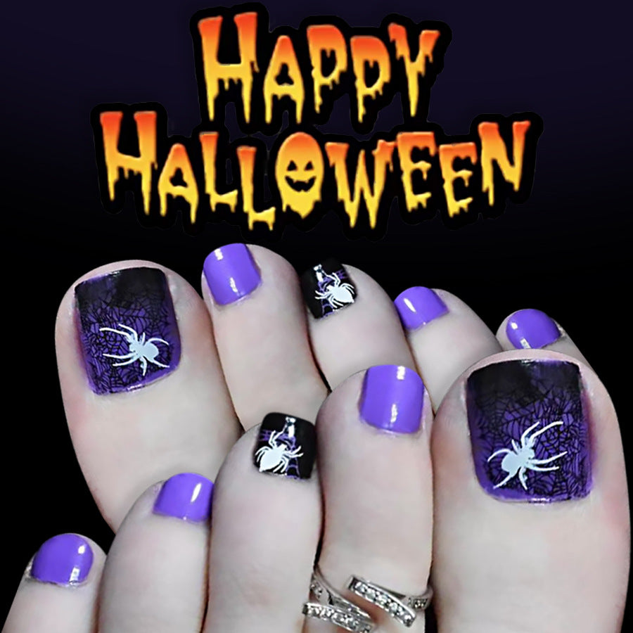 No.AW142 Halloween Purple Toenails Patch 24pcs/Set