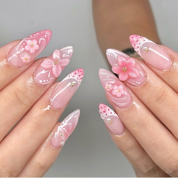 No.F404 3D Flower Fingernails Patch 24pcs/Set