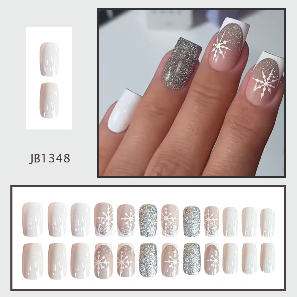 No.F859 Snowflake Fingernails Patch 24pcs/Set