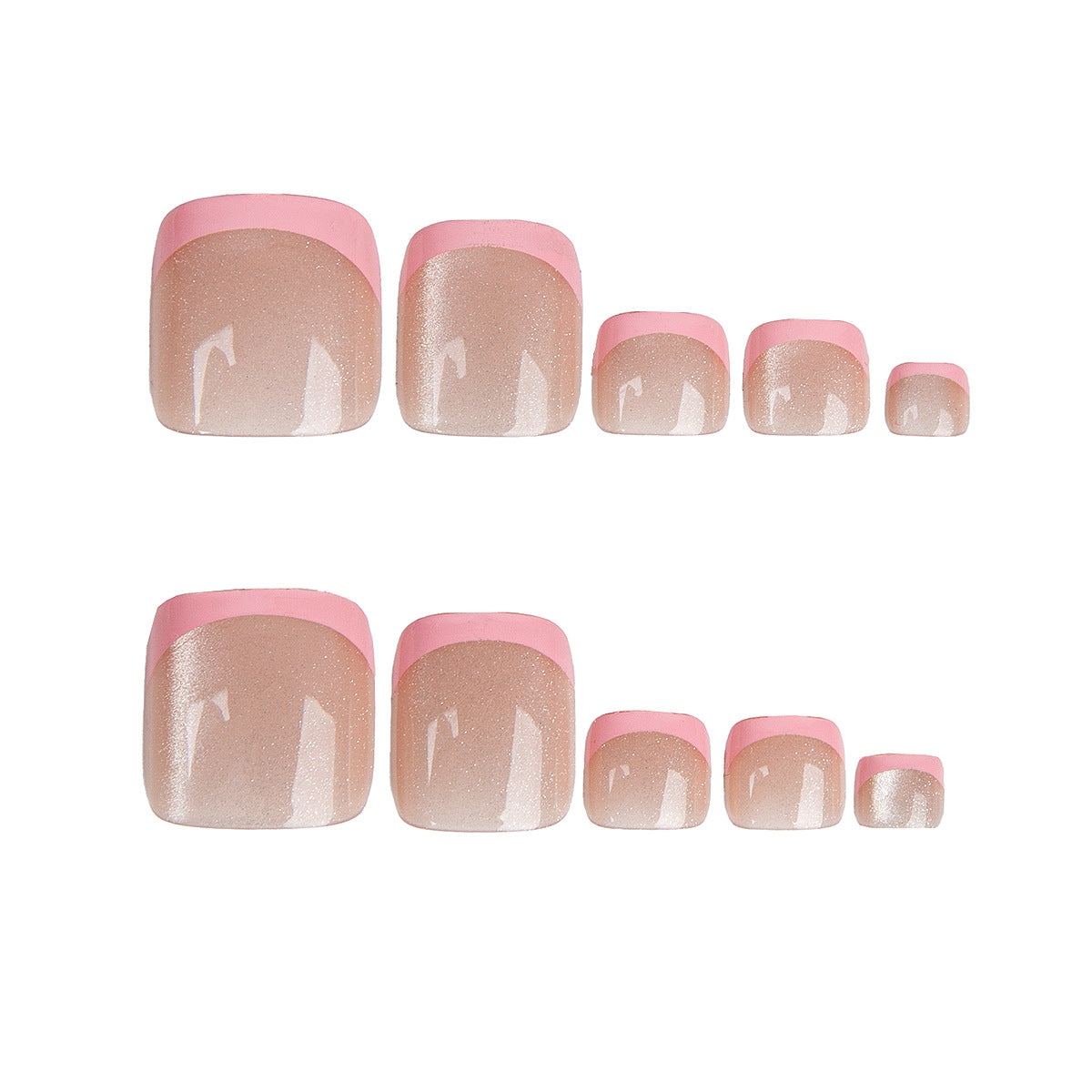 No.618 Pink Cat's Eye Toenails Patch 24pcs/Set