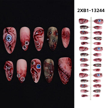 No.AW145 Halloween Bloodstains Fingernails Patch 24pcs/Set