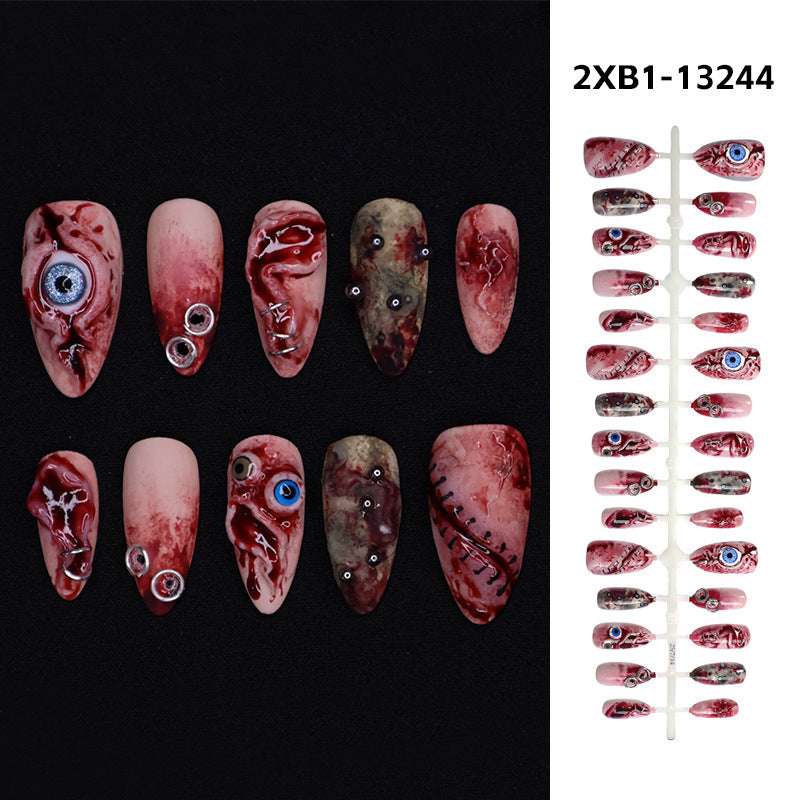 No.AW145 Halloween Bloodstains Fingernails Patch 24pcs/Set