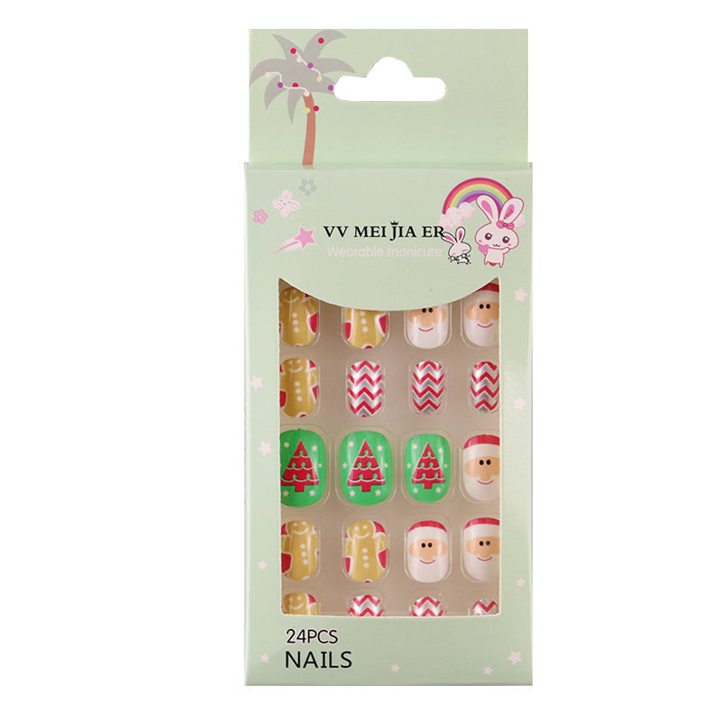 No.KD11 Christmas Mini Kids Press on Fingernails 24pcs/Set