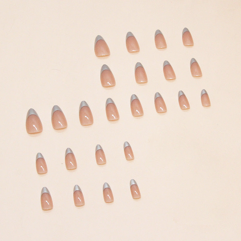 No.F389 Silver Fingernails Patch 24pcs/Set