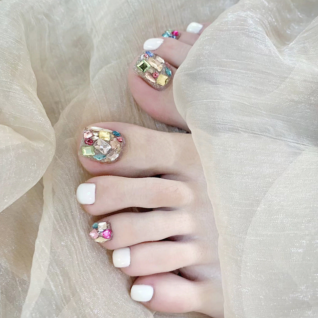No.549 Colorful Diamonds Toenails Patch 24pcs/Set