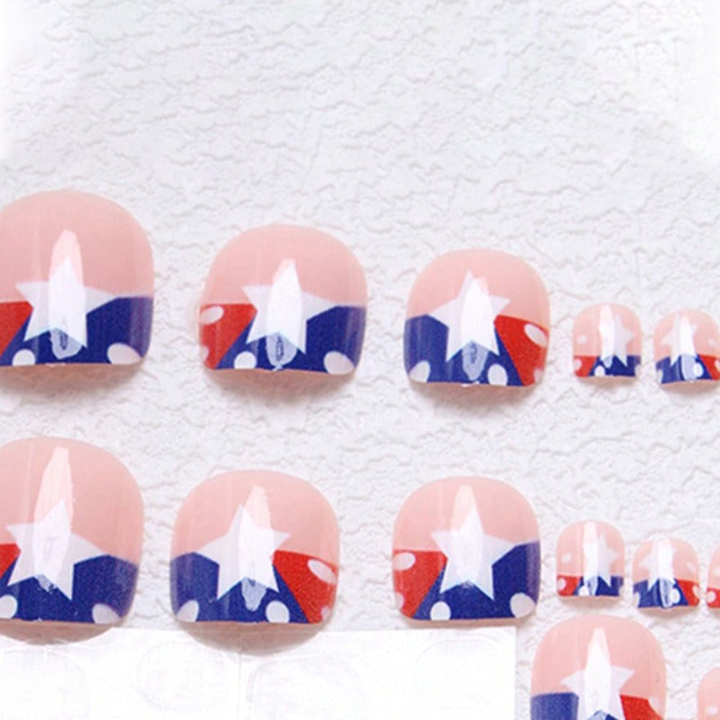 No.JNU17 4th of July Stars Toenails Patch – 24pcs