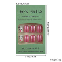 No.CM40 Christmas Pink Glitter Fingernails Patch 24pcs/Set