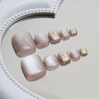 No.136 Pink Cat Eye False Toenail 24pcs/Set