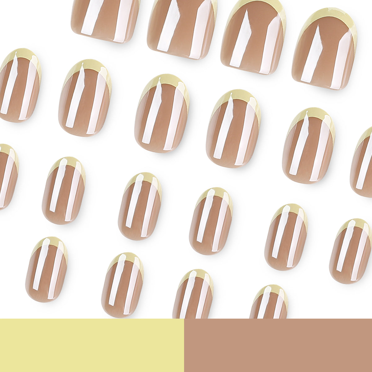 No.F789 Flash Coating Fingernails Patch 24pcs/Set