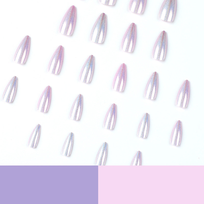 No.F159 Purple Glitter Fingernails Patch 24pcs/Set