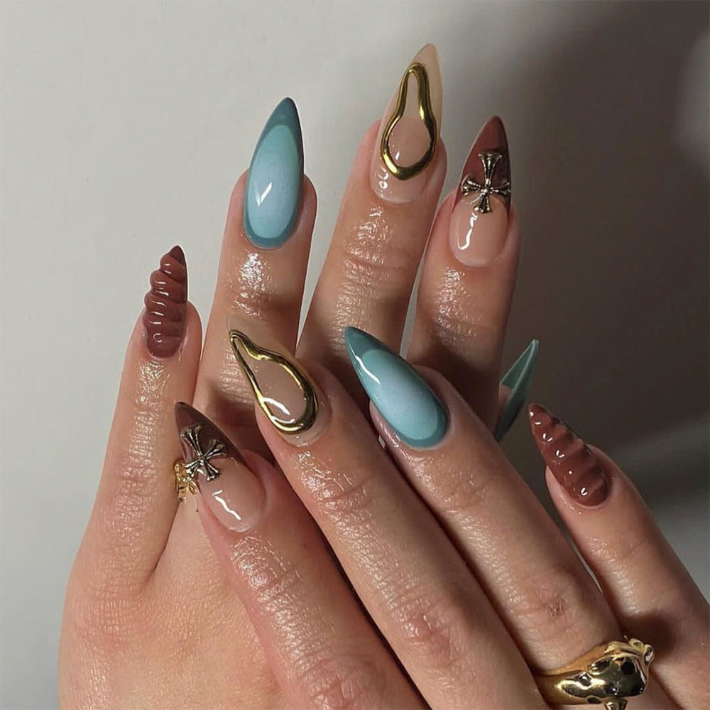 No.F524 Fashion Cross Fingernails Patch 24pcs/Set