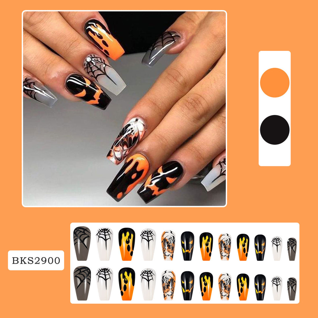 No.AW3 Halloween Spider Fingernails Patch 24pcs/Set