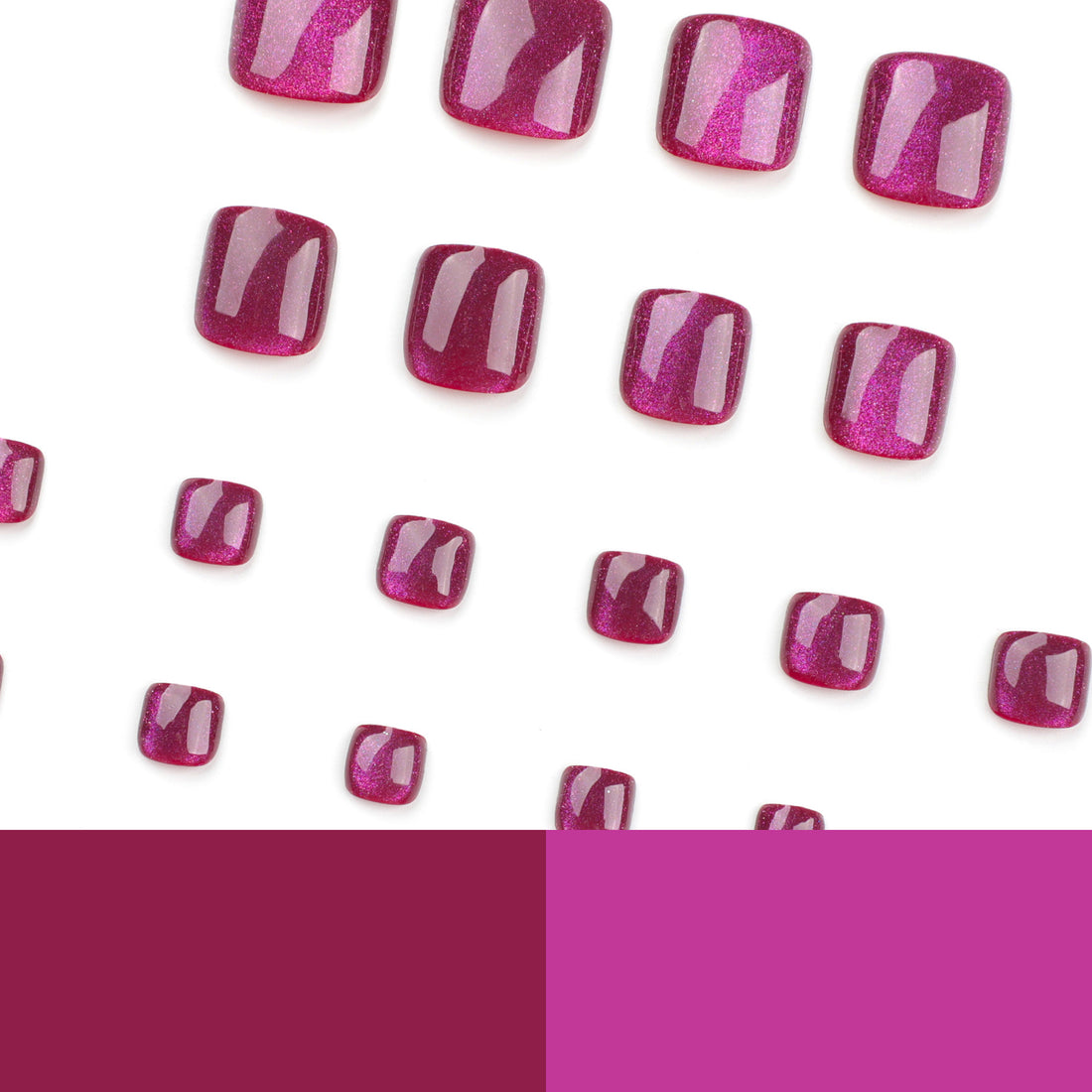 No.231 Purple Cat Eye Toenails Patch 24pcs/Set