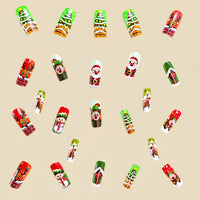 No.CM92 Christmas Elk Long Fingernails Patch 24pcs/Set