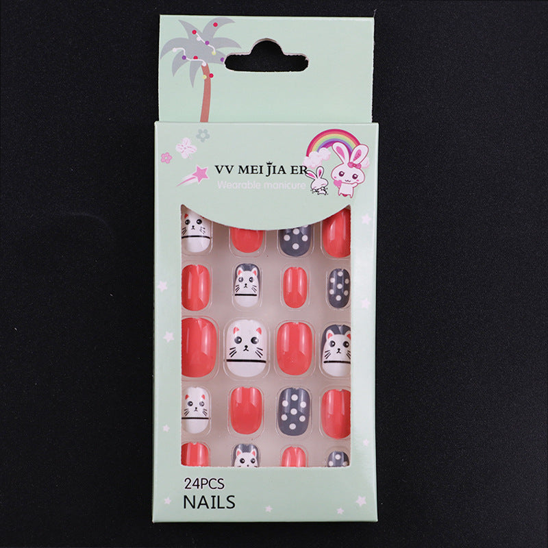 No.KD5 Cute Mini Kids Press on Fingernails 24pcs/Set