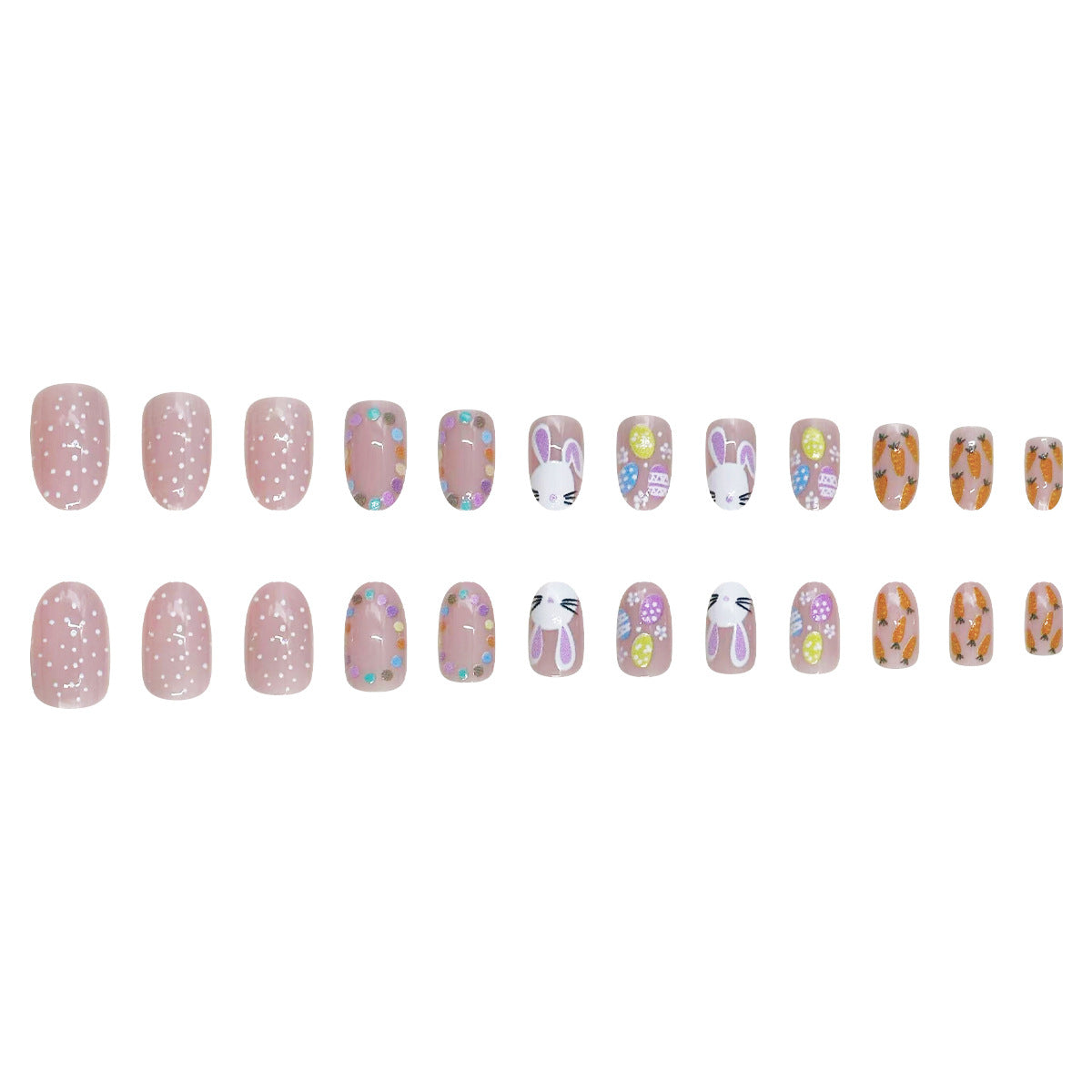 No.ET11 Cartoon Rabbit Fingernails Patch 24pcs/Set
