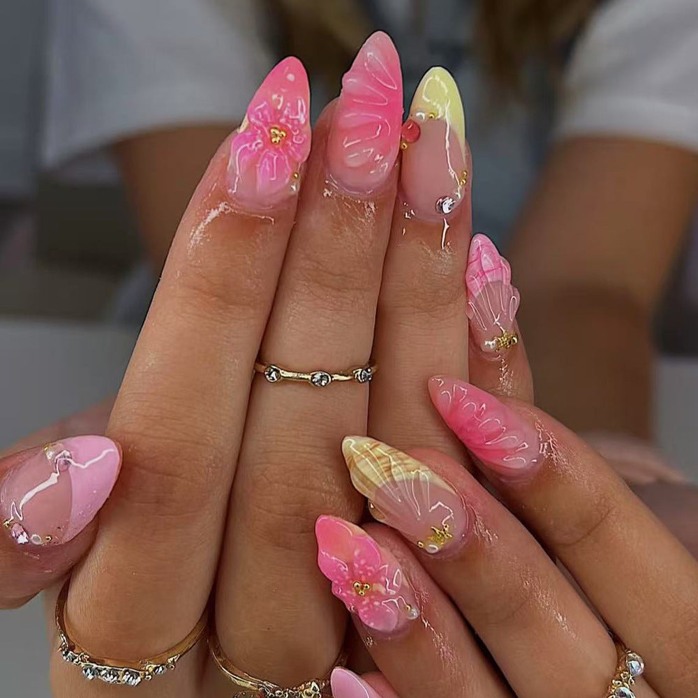 No.F790 Flower Fingernails Patch 24pcs/Set