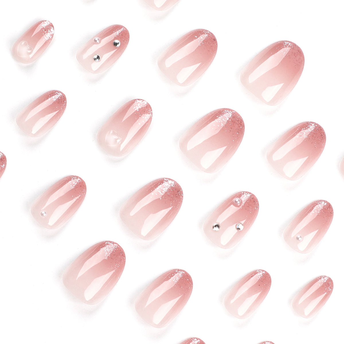 No.F694 Pink Fingernails Patch 24pcs/Set
