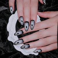 No.AW53 Halloween Dark Black Fingernails Patch 24pcs/Set