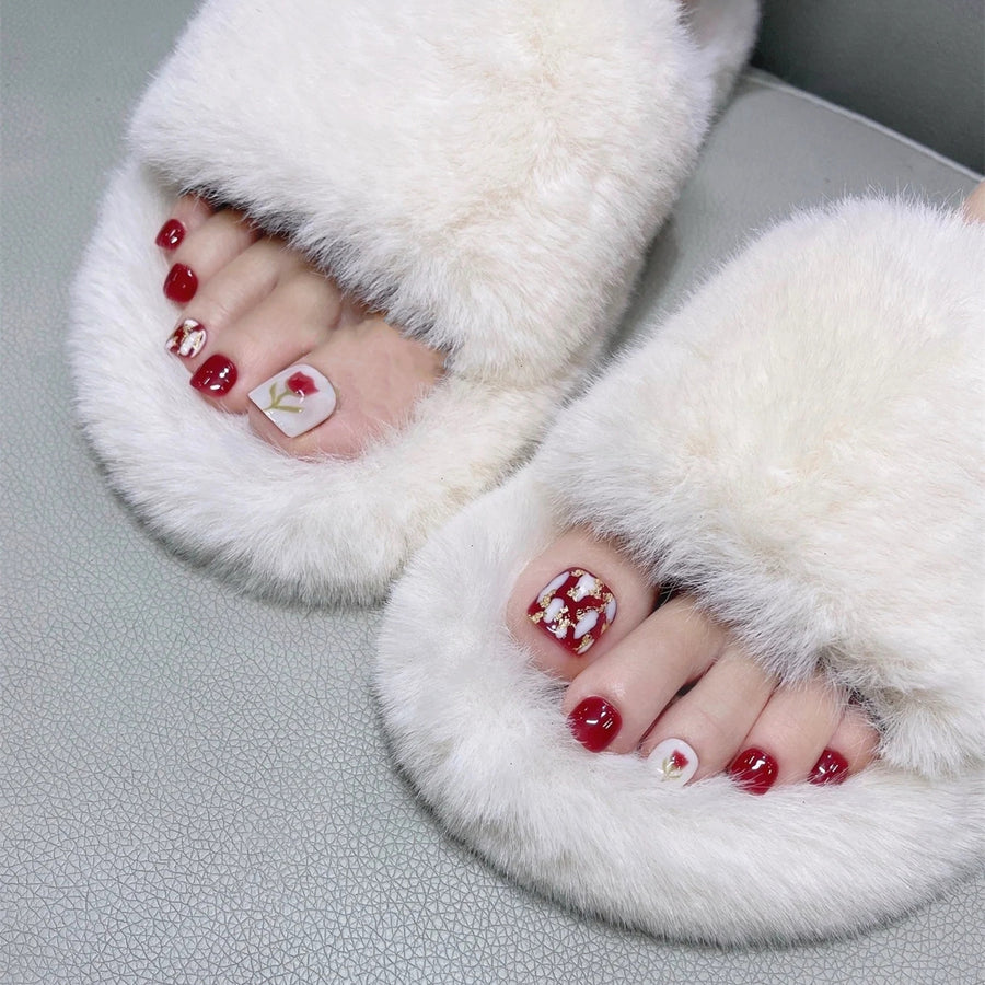 No.CM70 Christmas Red Toenails Patch 24pcs/Set