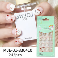 No.KD4 Cute Mini Kids Press on Fingernails 24pcs/Set