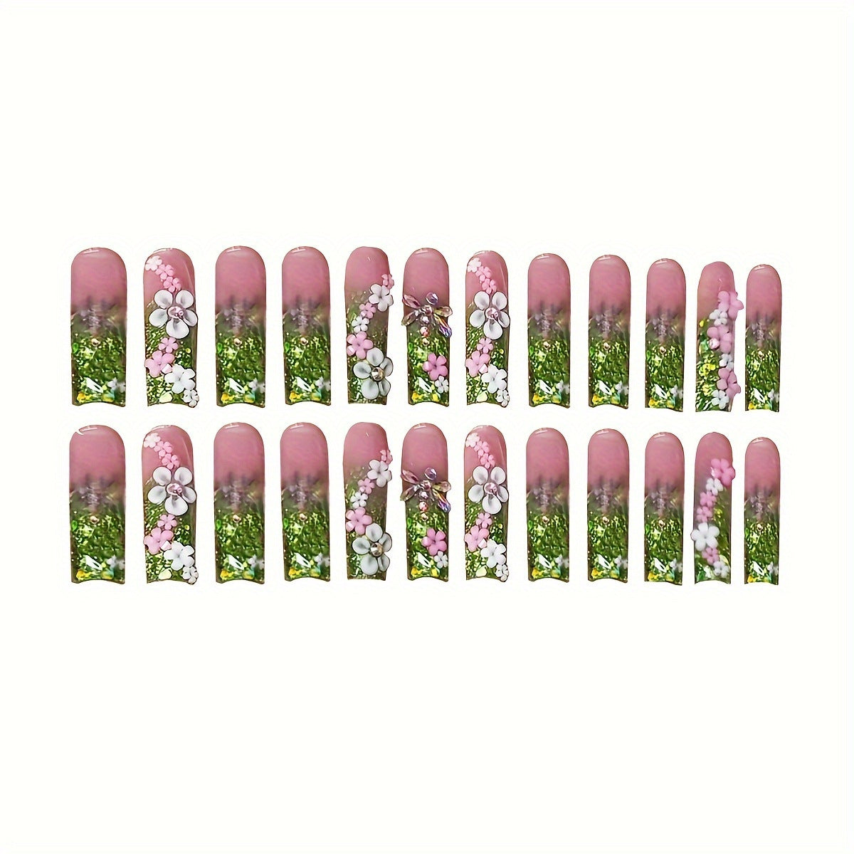 No.PSN76 Gorgeous Flowers Hand & Toe Pair Set-48pcs