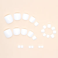 No.140 White Glossy Press On Toenails 24pcs/Set