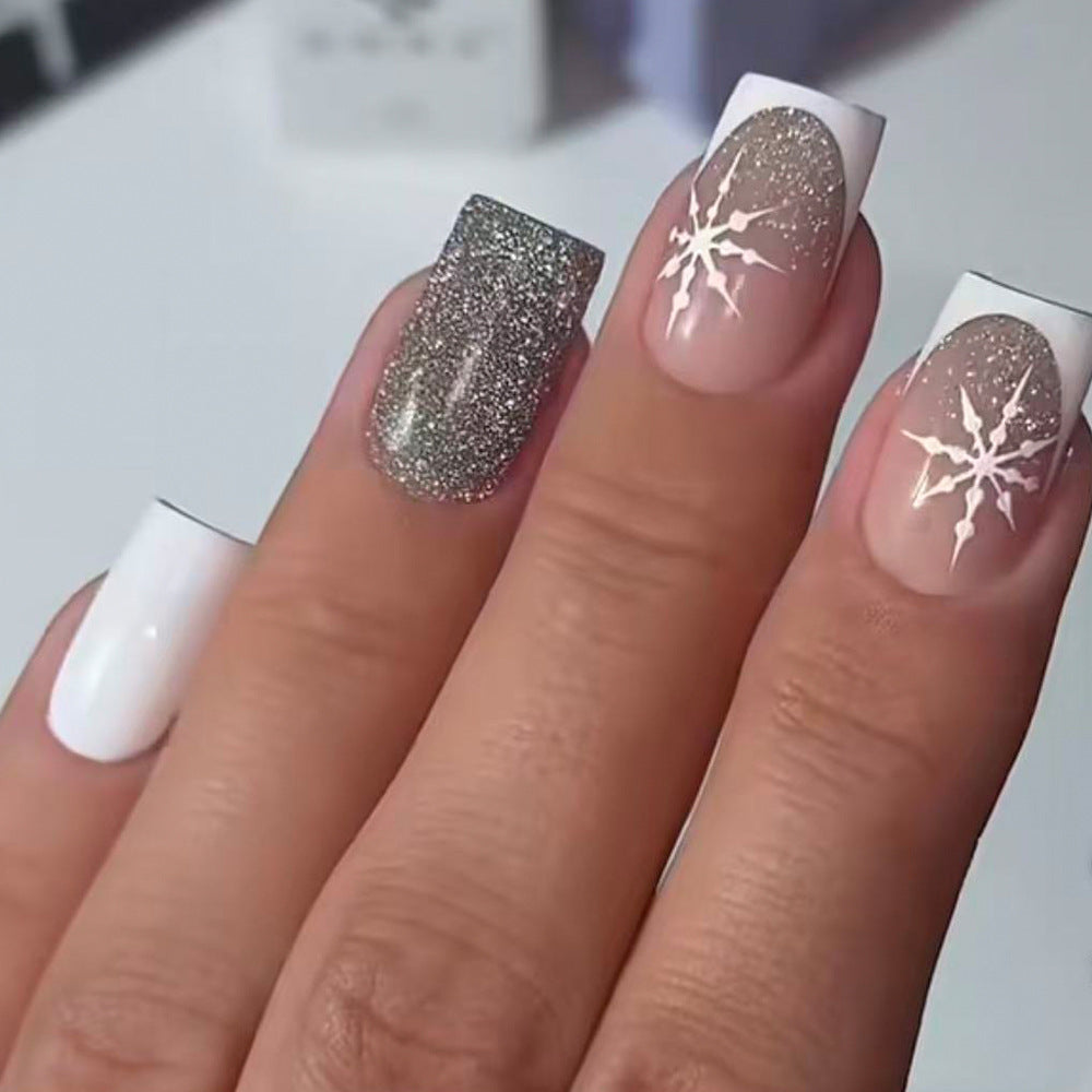 No.F859 Snowflake Fingernails Patch 24pcs/Set