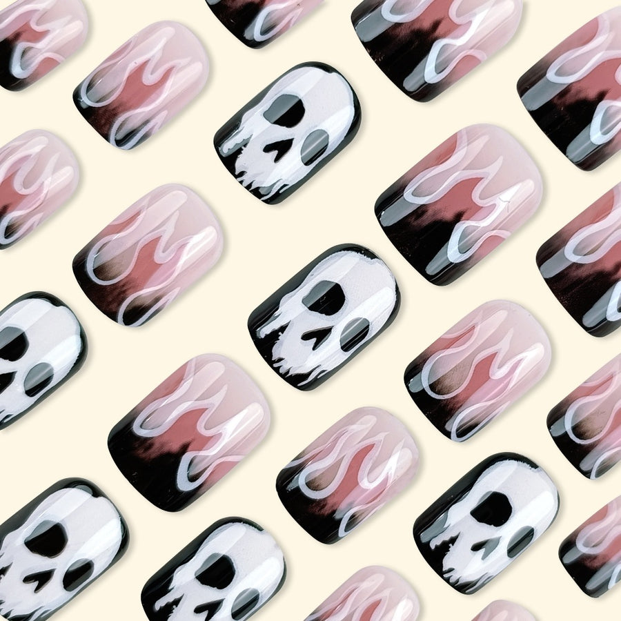 No.AW112 Halloween Flame Ghost Fingernails Patch 24pcs/Set