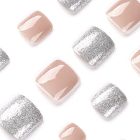 No.221 Silver Glitter Toenails Patch 24pcs/Set