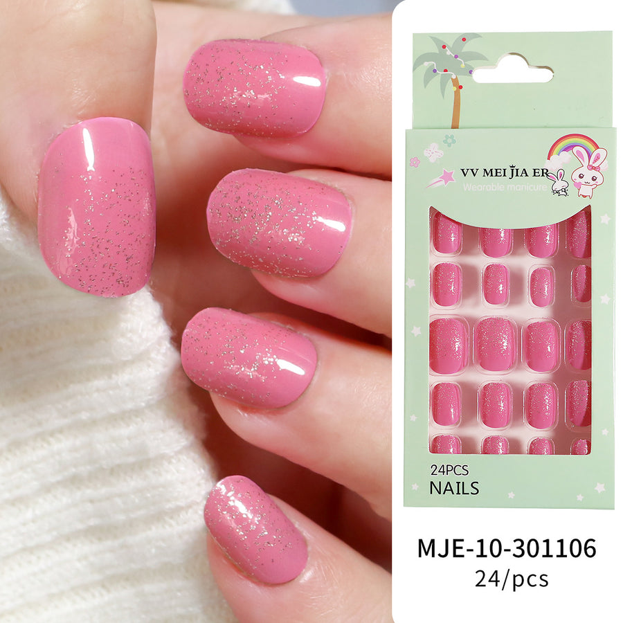 No.KD2 Cute Mini Kids Press on Fingernails 24pcs/Set