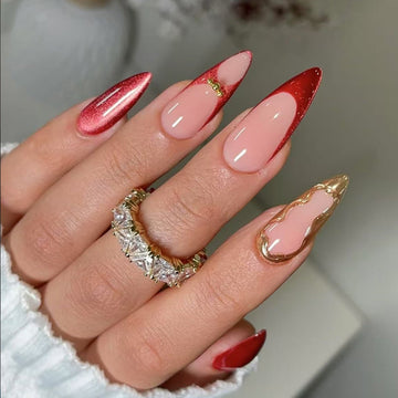 No.F433 Red Fingernails Patch 24pcs/Set
