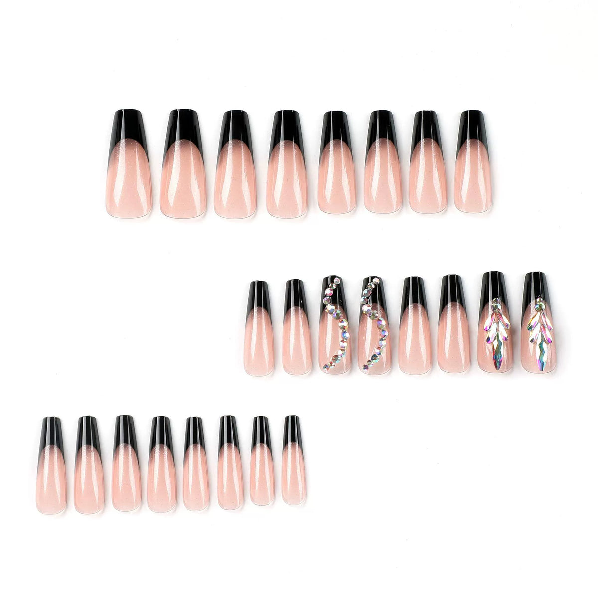 No.F333 Black Fingernails Patch 24pcs/Set