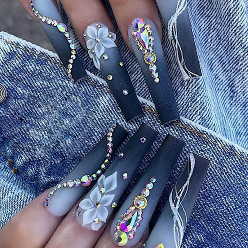 No.F259 Diamond Fingernails Patch 24pcs/Set