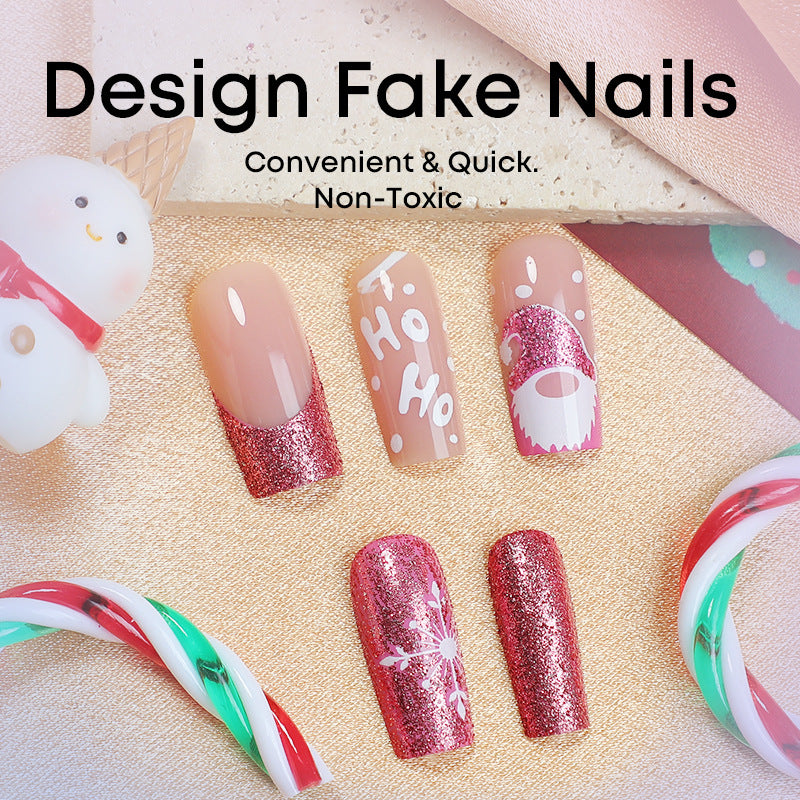 No.CM112 Christmas Santa Claus Fingernails Patch 24pcs/Set