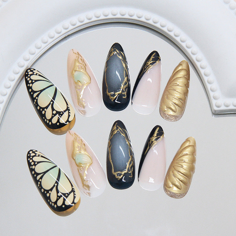 No.F563 Dark Fingernails Patch 24pcs/Set