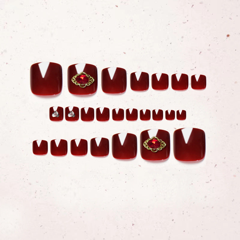 No.604 Red Love Toenails Patch 24pcs/Set