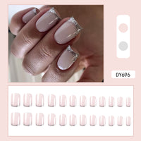 No.F4 Flashing Silver Edge Fingernails Patch 24pcs/Set