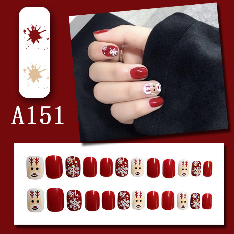 No.CM24 Christmas Snowflake Fingernails Patch 24pcs/Set