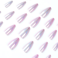 No.F159 Purple Glitter Fingernails Patch 24pcs/Set