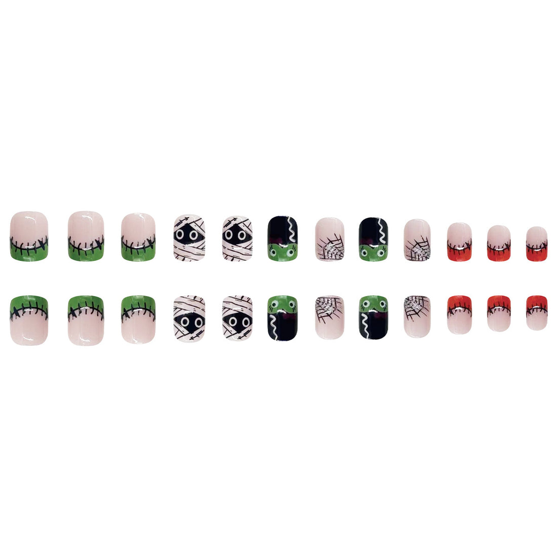 No.AW88 Halloween Cartoon Fingernails Patch 24pcs/Set