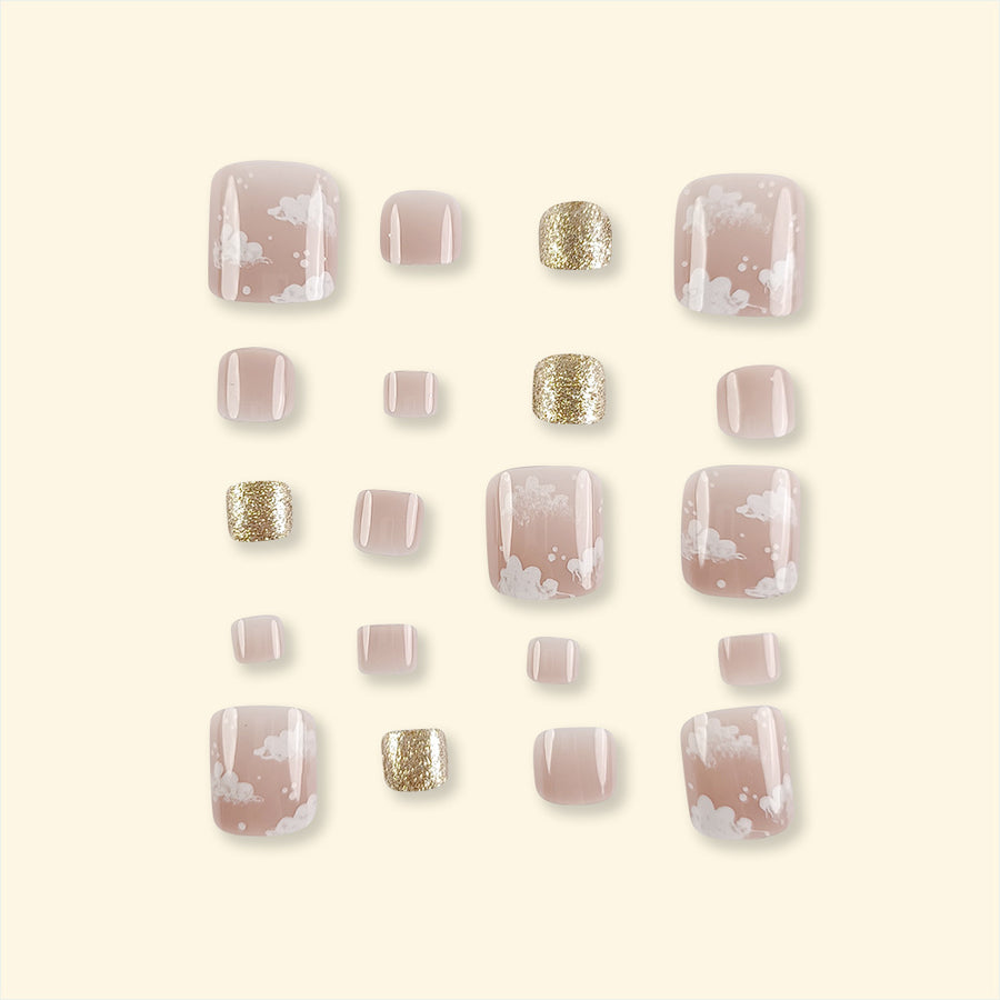 No.292 Cloud Glitter Toenail Patch 24pcs/Set