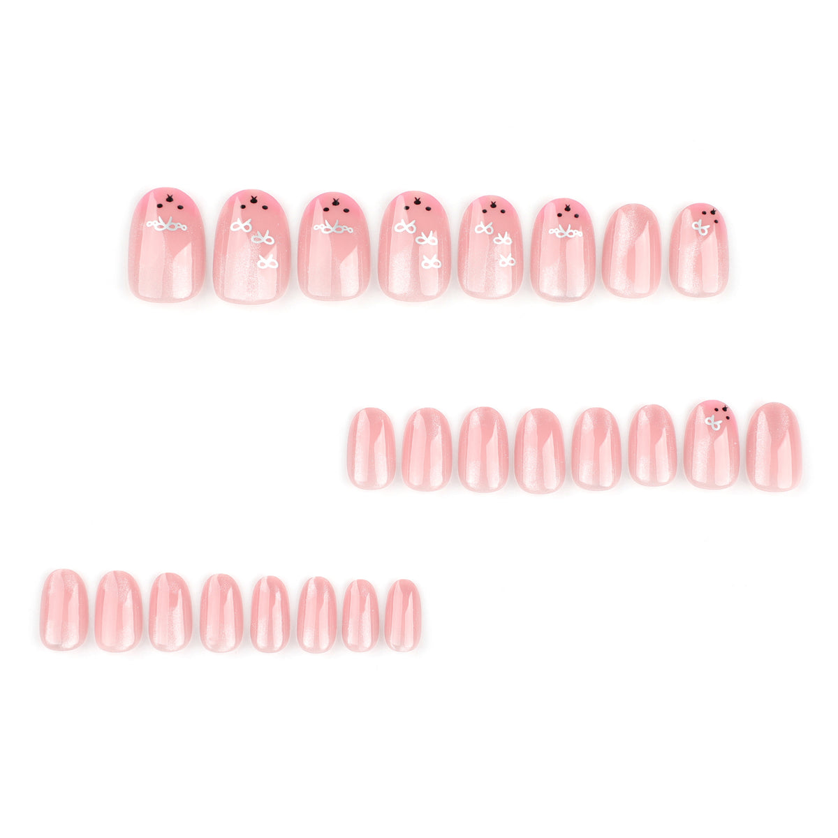 No.F808 Pink Cat's Eye Fingernails Patch 24pcs/Set