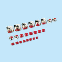 Red and Black Glitter Toe Nail Tips 24pcs/Set