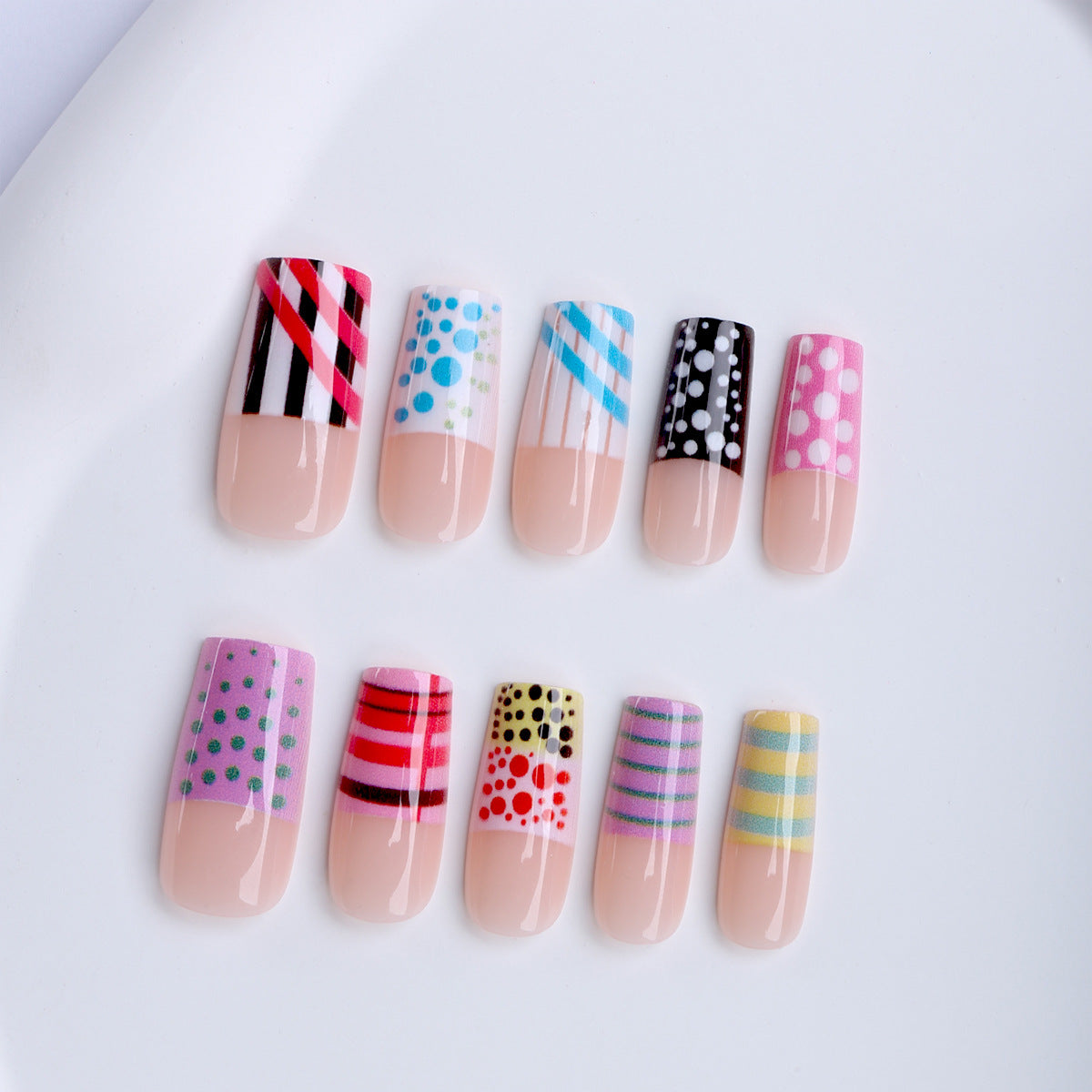 No.F656 Pink Fingernails Patch 24pcs/Set