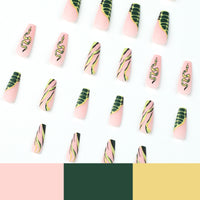 No.F197 Green Fingernails Patch 24pcs/Set