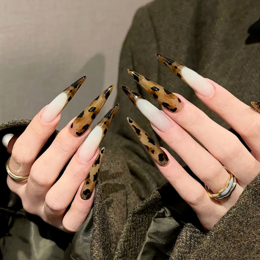 No.F546 Leopard Print Fingernails Patch 24pcs/Set