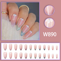 No.F37 Colorful  Aurora Glitter Fingernails Patch 24pcs/Set